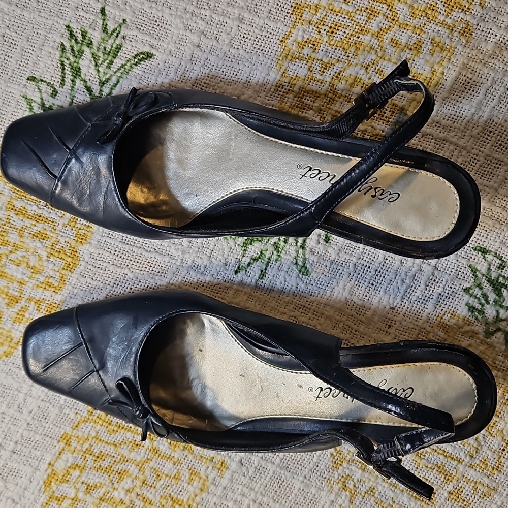 East Street Navy Slingback Heels